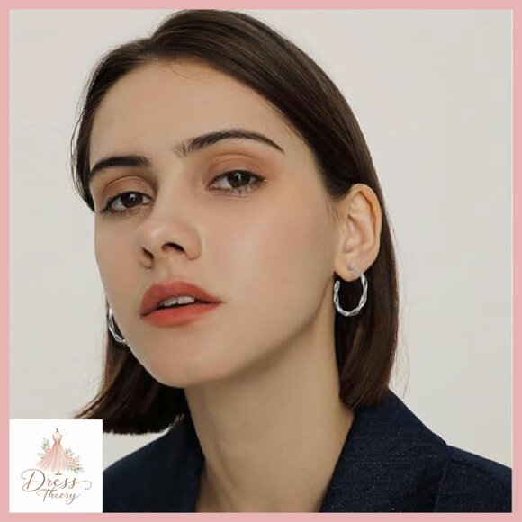 14K Gold Plated Chunky Hoop Earrings Hypoallergenic Hinged Closure - Picture 6 of 7